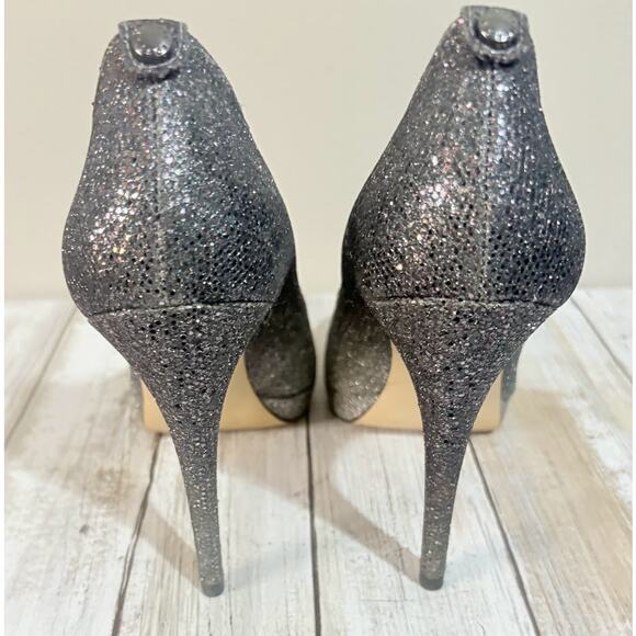 Michael Michael Kors Georgia Ombre Silver Glitter Stiletto Pumps Size 7M - Picture 4 of 9